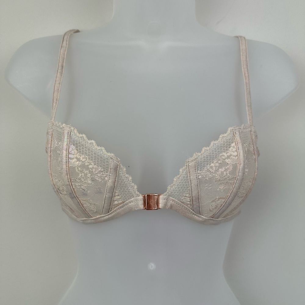 Savage x Fenty Caged Lace Front Closure Bralette Iridescent Small - Picture 6 of 7